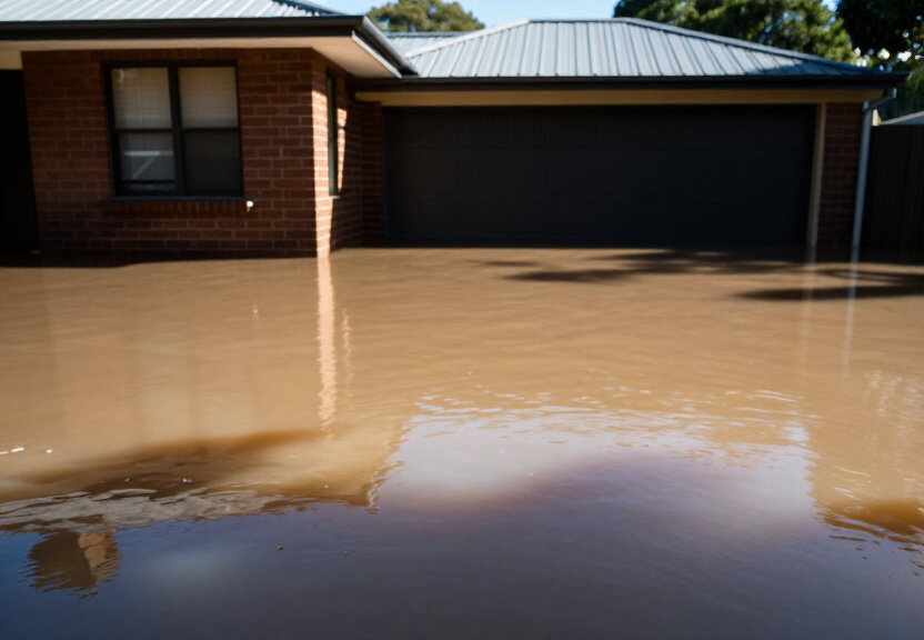 Before and After Flood Damage in Newtown